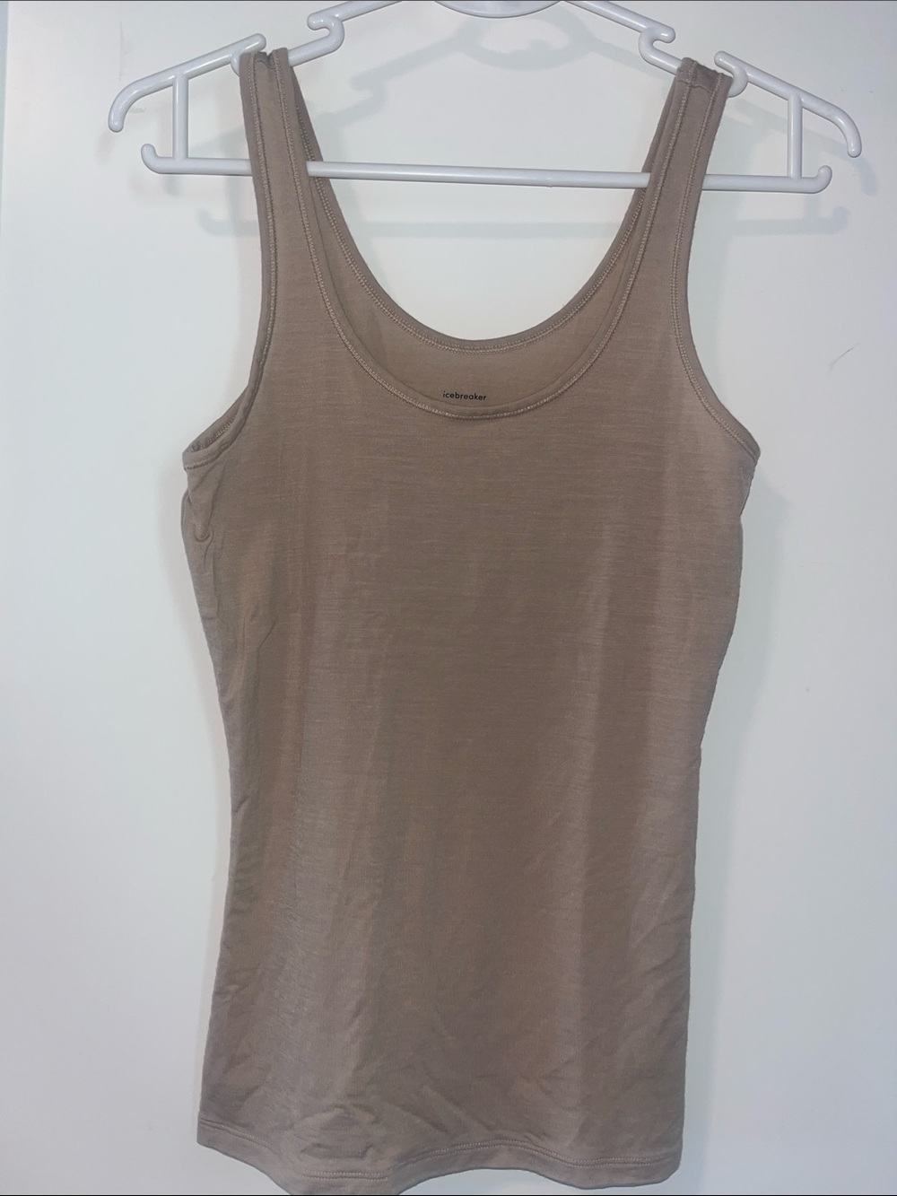 Icebreaker Merino Tank Top in Taupe Mushroom Color
